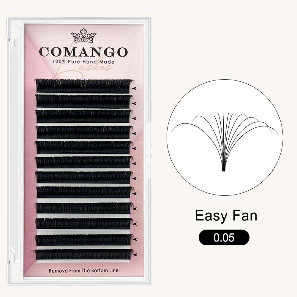 0.05 Cashmere Easy Fans Volume Lash Extensions – lightweight, soft, and easy to create fluffy volume lash sets