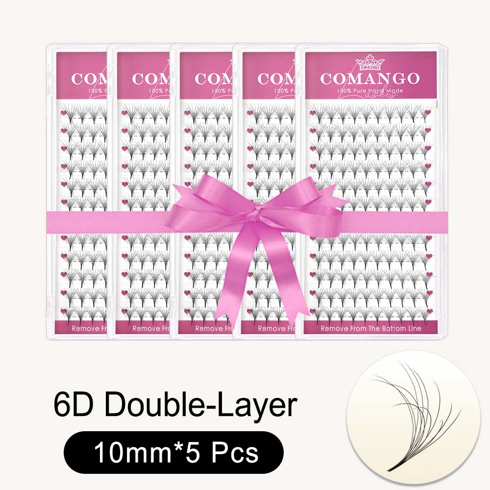5pcs 6D Double-Layer Fluffy Premade Volume Fans 0.07