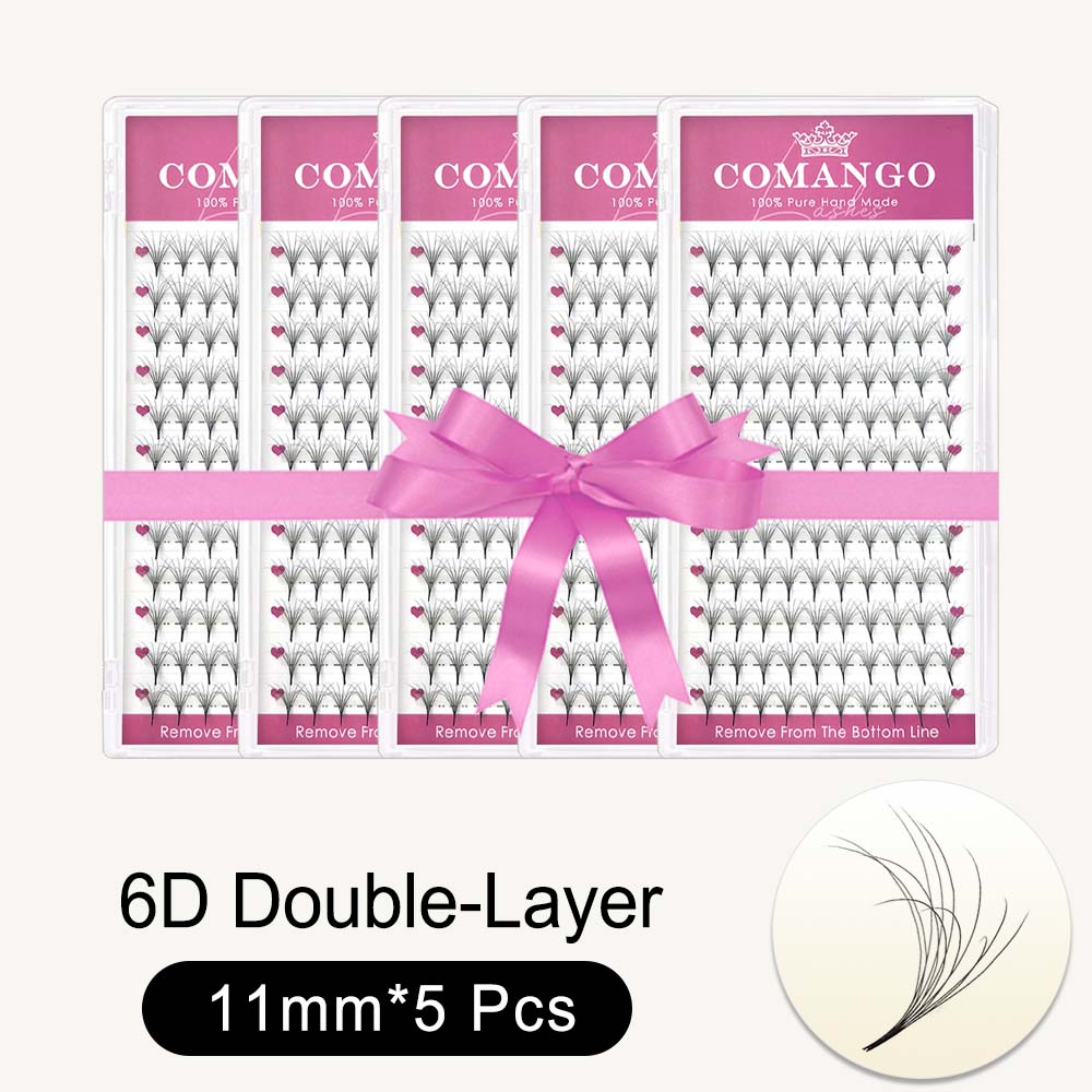 5pcs 6D Double-Layer Fluffy Premade Volume Fans 0.07