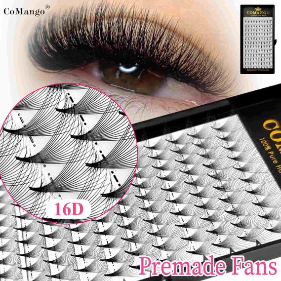 16D Premade Volume Fans 0.05 – Pointy Base Lash Extensions Tray