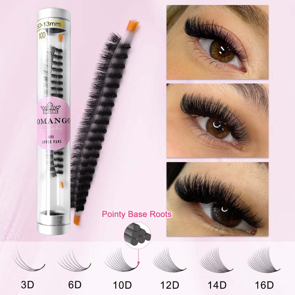 Pointy Base 600 Fans Premade Volume Lash Extensions Tray