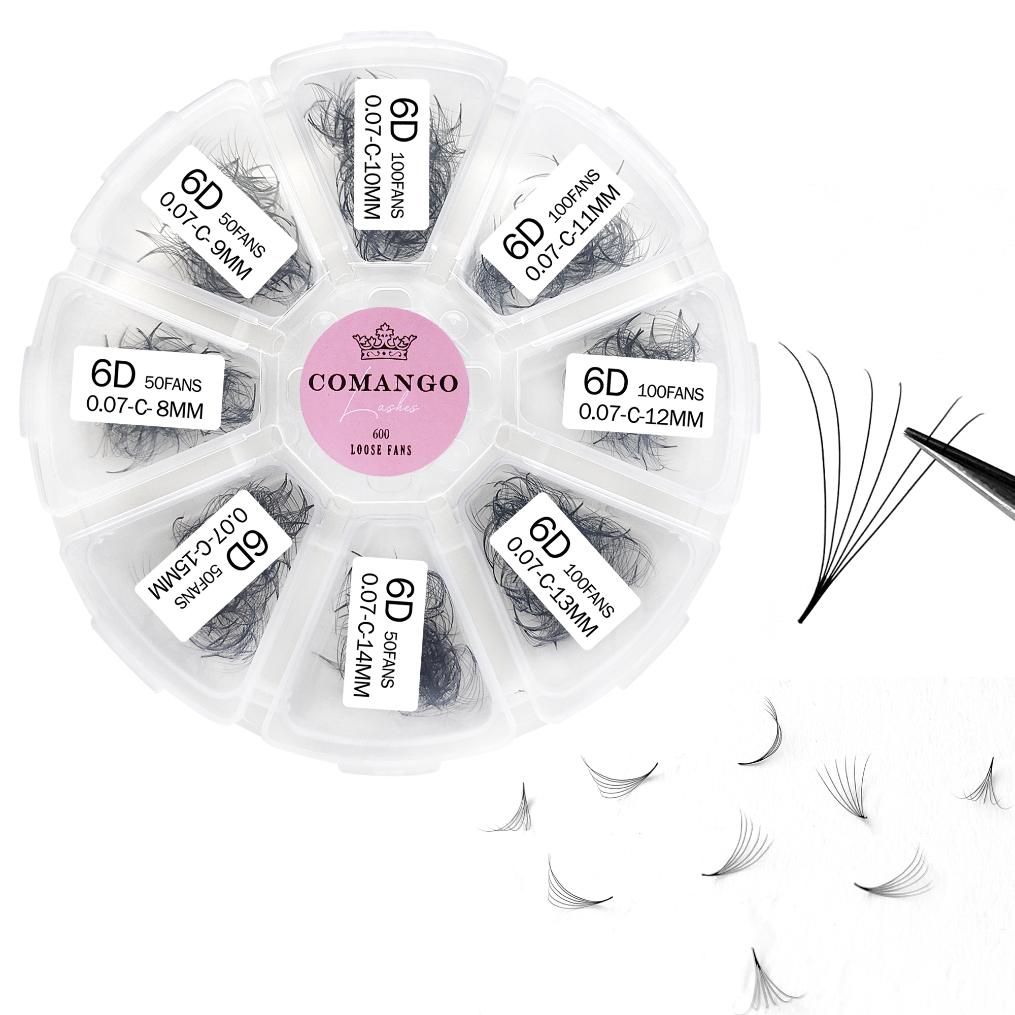 600 Premade Loose Fans – Pointy Base Lash Extensions Tray