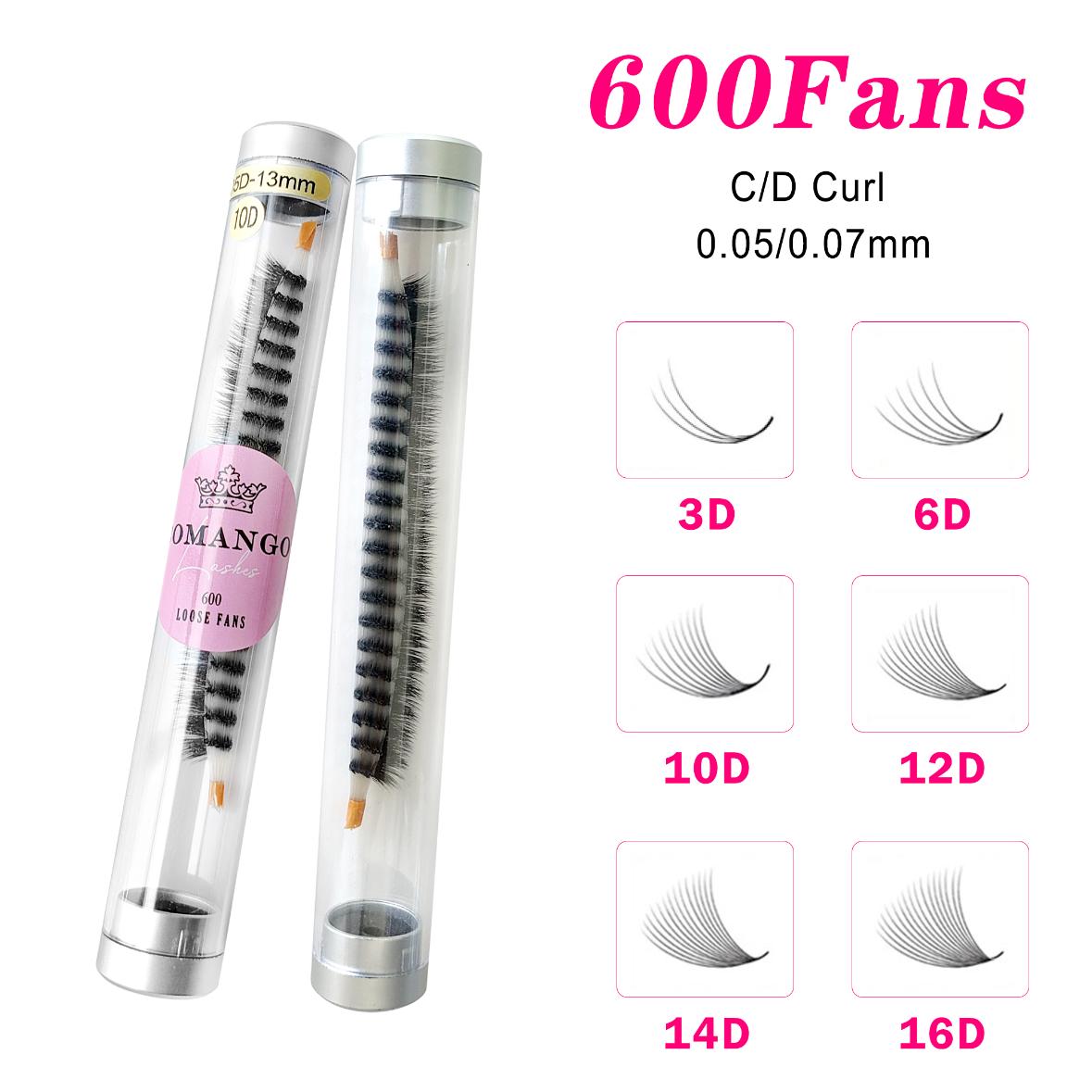 Pointy Base 600 Fans Premade Volume Lash Extensions Tray