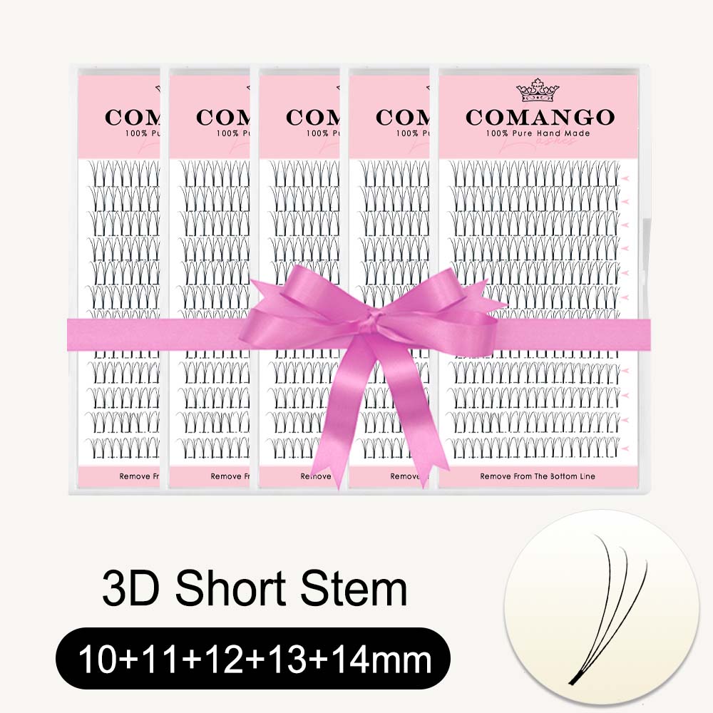 5 pcs 3D 4D 5D 6D Premade Volume Fans Short Stem 0.07