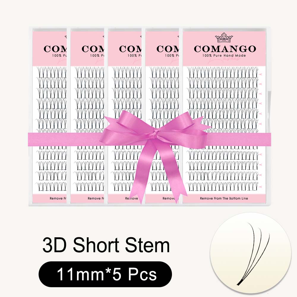 5 pcs 3D 4D 5D 6D Premade Volume Fans Short Stem 0.07