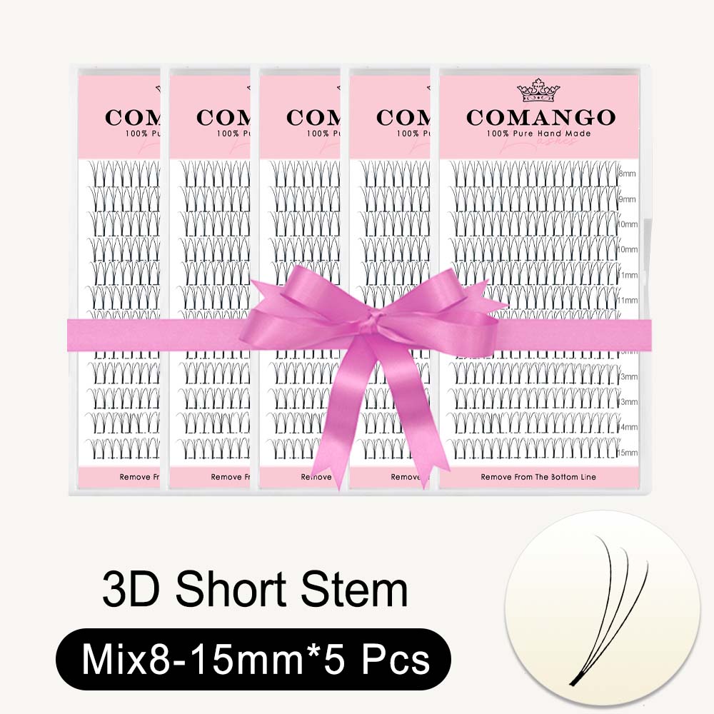 5 pcs 3D 4D 5D 6D Premade Volume Fans Short Stem 0.07