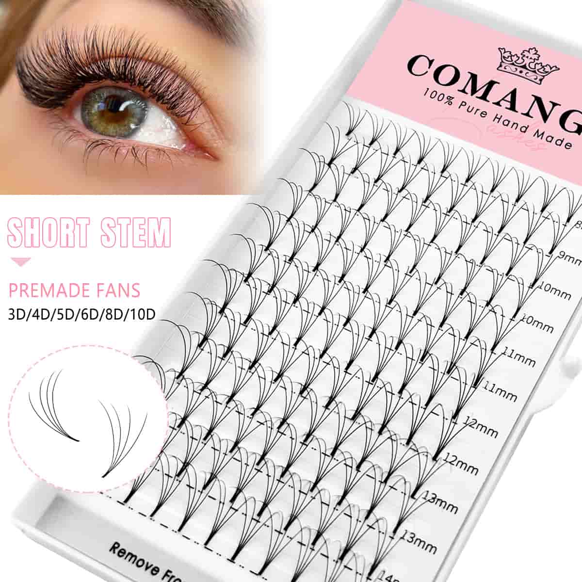 3D Premade Volume Fans – Short Stem Lash Extensions 0.07 / 0.10