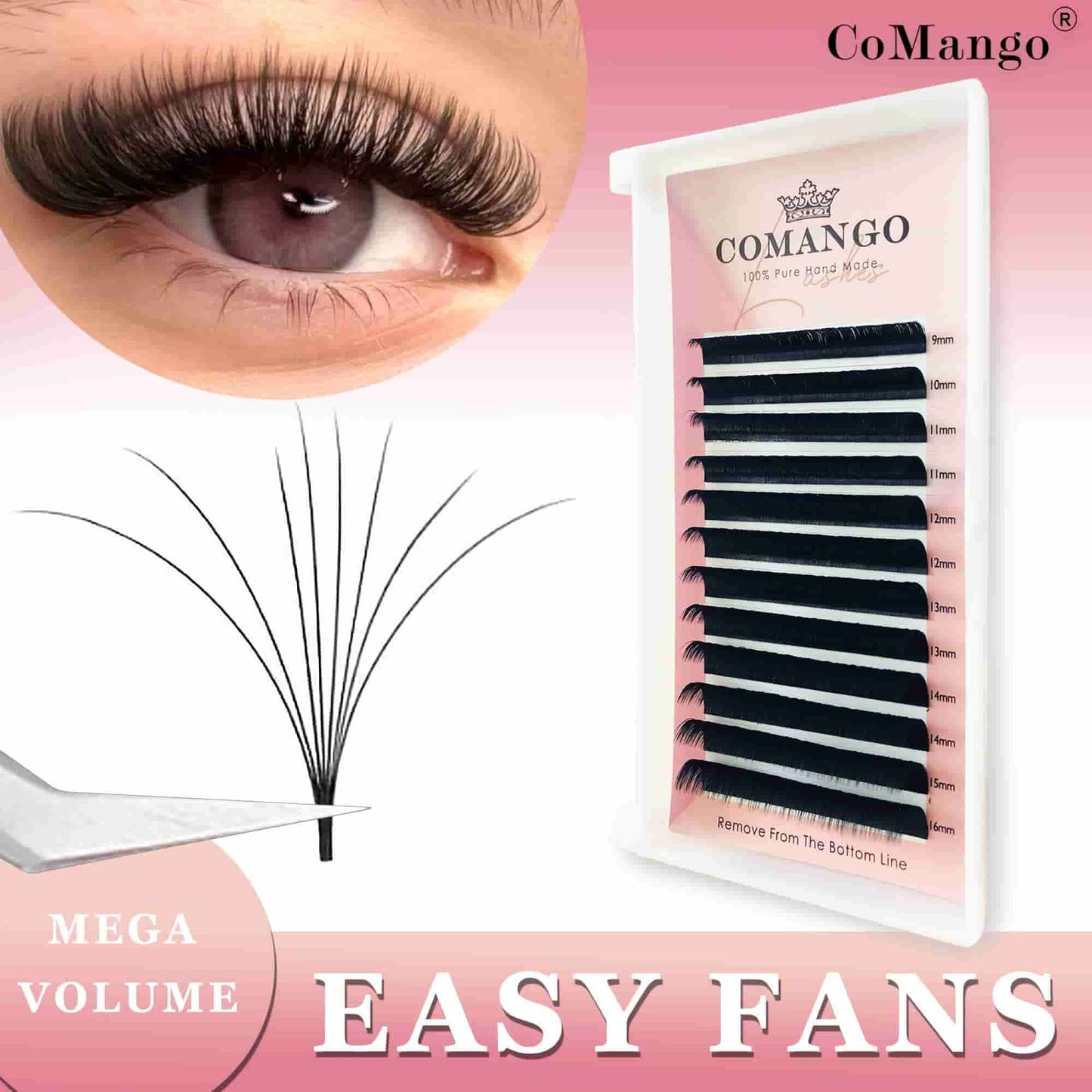 NEW! 0.07 Cashmere Easy Fans Volume Lash Extensions Matte Black
