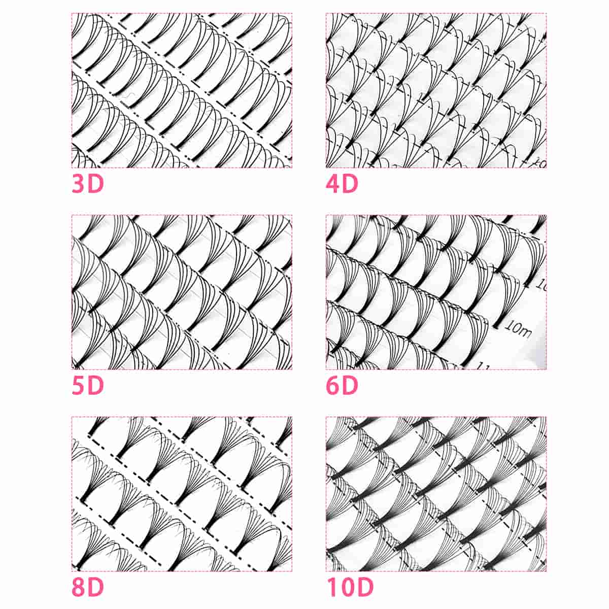 3D Premade Volume Fans – Short Stem Lash Extensions 0.07 / 0.10