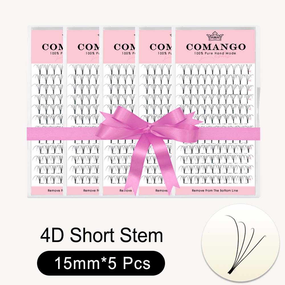 5 pcs 3D 4D 5D 6D Premade Volume Fans Short Stem 0.07