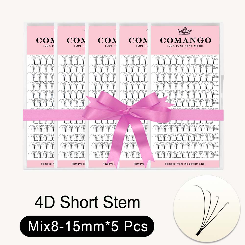 5 pcs 3D 4D 5D 6D Premade Volume Fans Short Stem 0.07