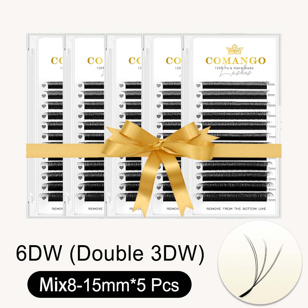 5pcs 6D-W Shape Lash Double 3D-W Lashes Extension