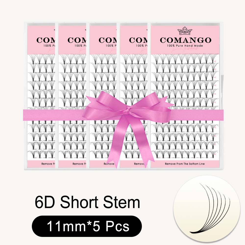 5 pcs 3D 4D 5D 6D Premade Volume Fans Short Stem 0.07