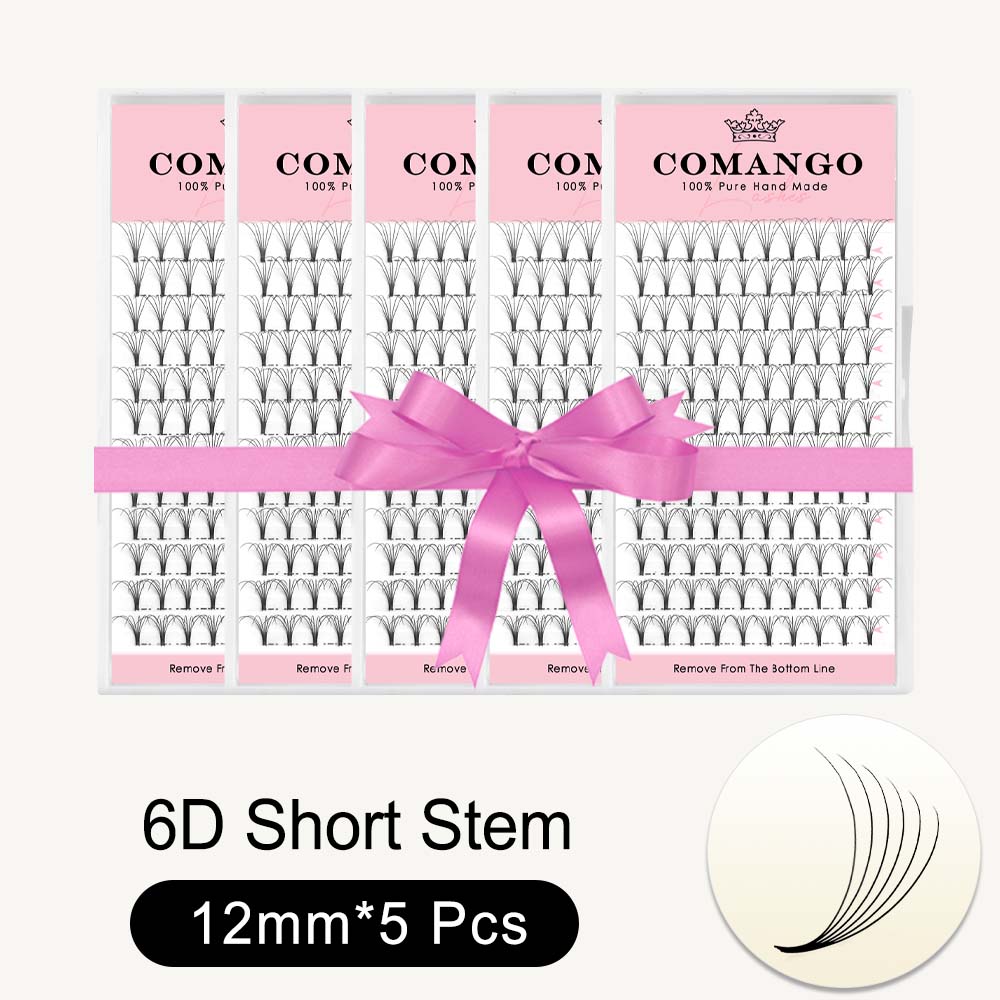 5 pcs 3D 4D 5D 6D Premade Volume Fans Short Stem 0.07