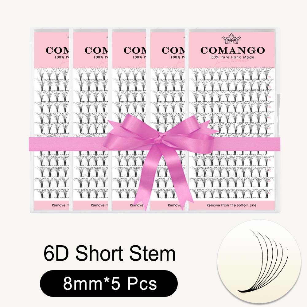 5 pcs 3D 4D 5D 6D Premade Volume Fans Short Stem 0.07