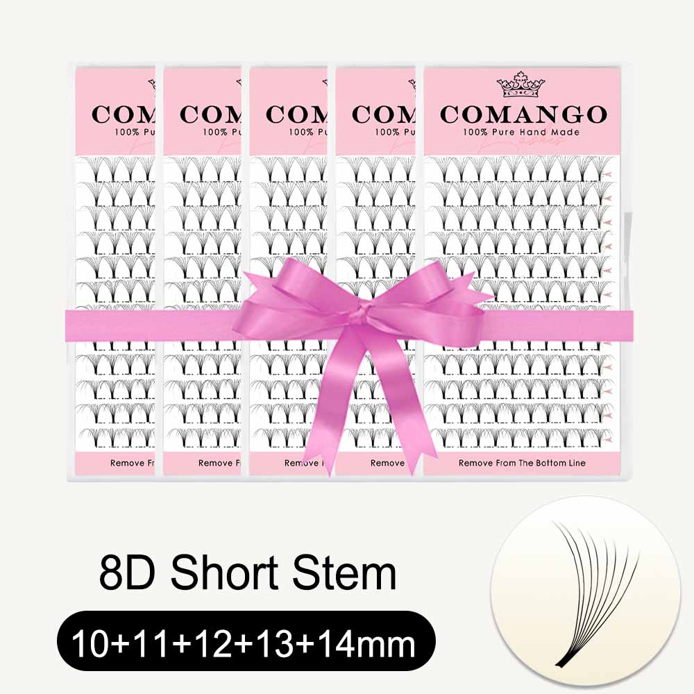 5 pcs 8D 10D Short Stem Premade Volume Fans 0.07