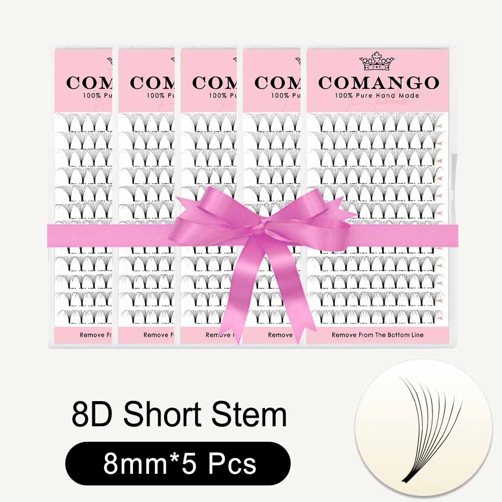5 pcs 8D 10D Short Stem Premade Volume Fans 0.07