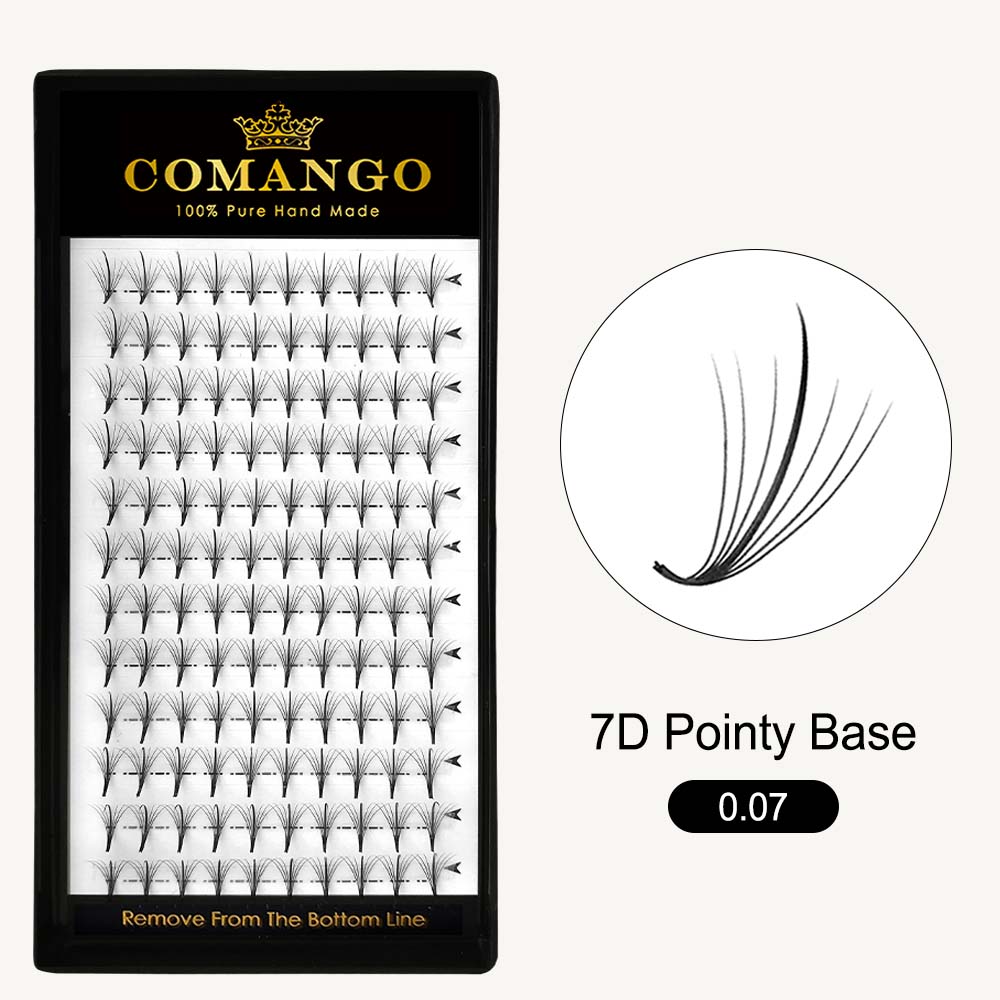 CoMango Lashes 7D wispy premade volume fans lash extensions tray for professional eyelash application