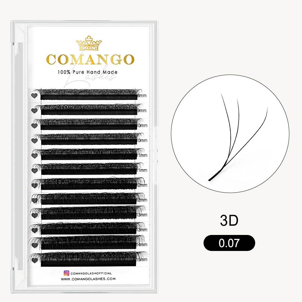CoMango Lashes 3D-W premade volume fans W shape lashes extensions for professional eyelash application