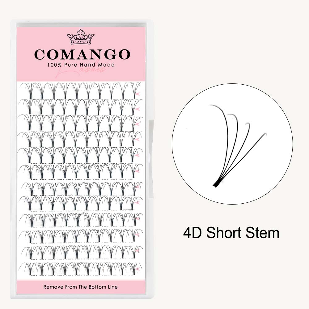 fans short stem lash extensions in 0.07 and 0.10 thickness for professional eyelash application