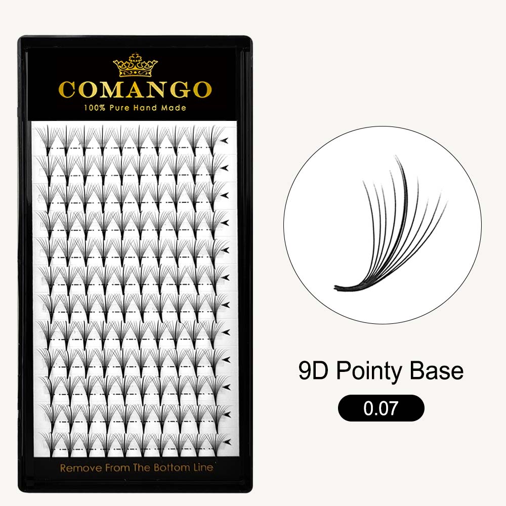 CoMango Lashes 9D wispy premade volume fans lash extensions tray for professional eyelash application