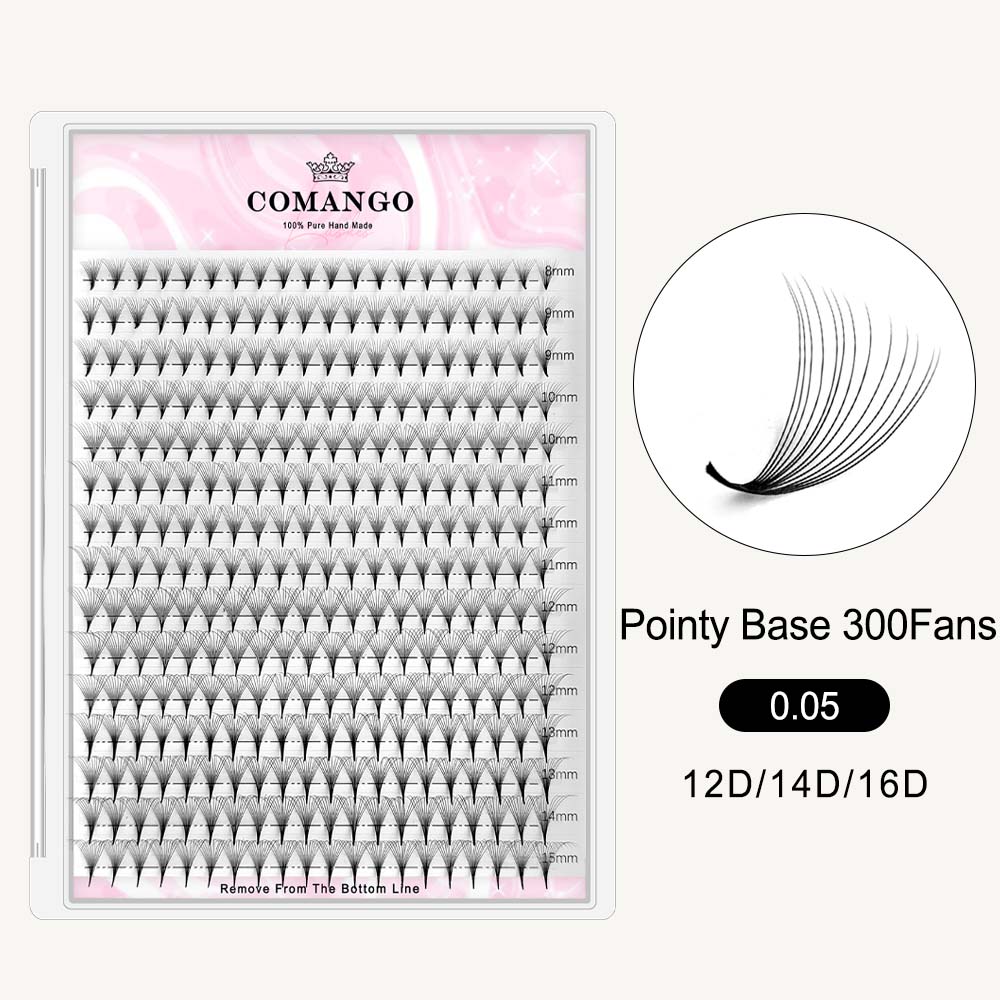 premade volume fans 0.05 pointy base lash extensions for professional eyelash application