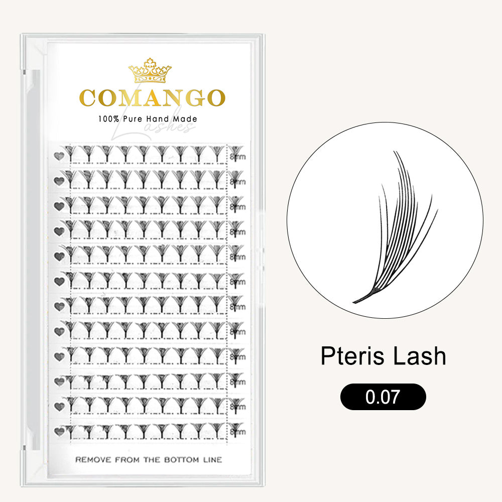 CoMango Lashes Pteris anime lash extensions 0.07mm for professional manga effect lash styling