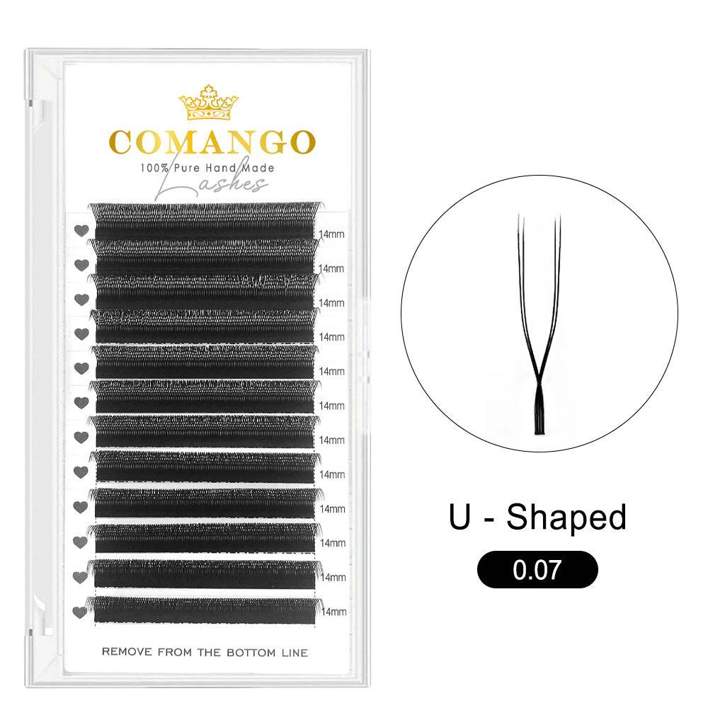 CoMango Lashes U shaped Y parallel flowers lash extensions for professional eyelash artists
