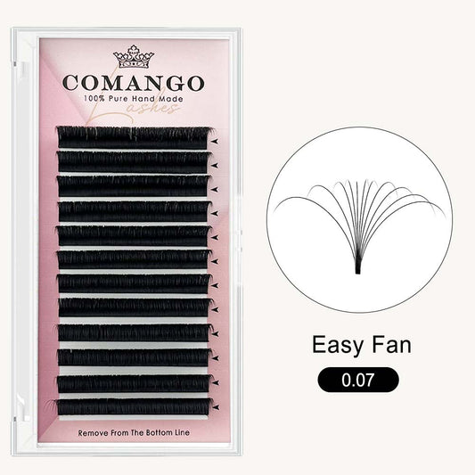 0.07 Cashmere Easy Fans Volume Lash Extensions – lightweight, soft, and easy to create fluffy volume lash sets