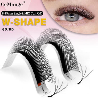 8D-W Premade Volume Fans – Double 4D-W Shape Lashes Extensions