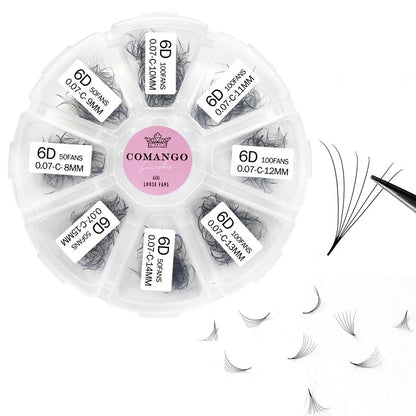 600 Premade Loose Fans – Pointy Base Lash Extensions Tray
