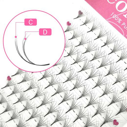 6D Double-Layer Fluffy Premade Volume Fans 0.07 – Lash Extensions Tray