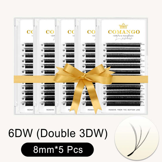 5pcs 6D-W Shape Lash Double 3D-W Lashes Extension