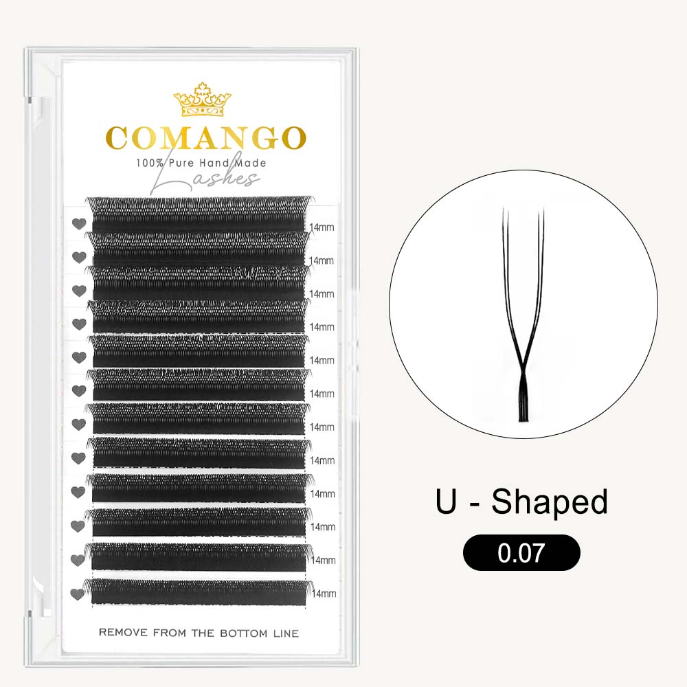 CoMango Lashes U shaped Y parallel flowers lash extensions for professional eyelash artists