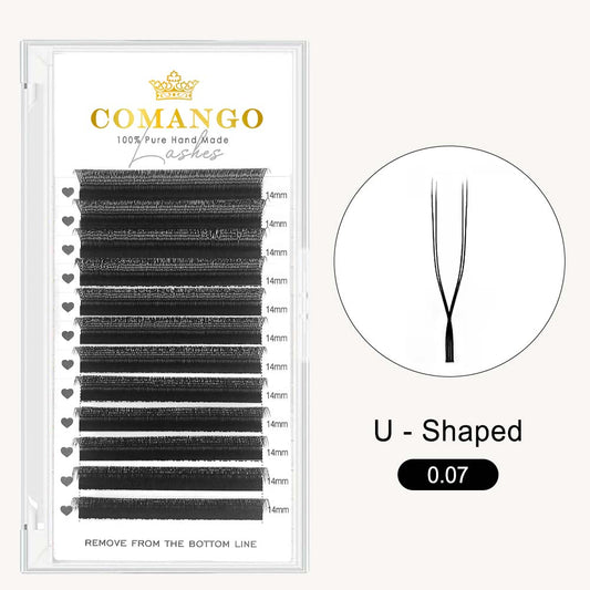 CoMango Lashes U shaped Y parallel flowers lash extensions for professional eyelash artists
