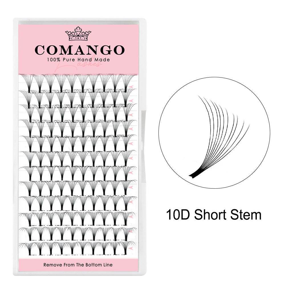 CoMango Lashes 10D premade volume fans short stem lash extensions 0.07 for professional eyelash application