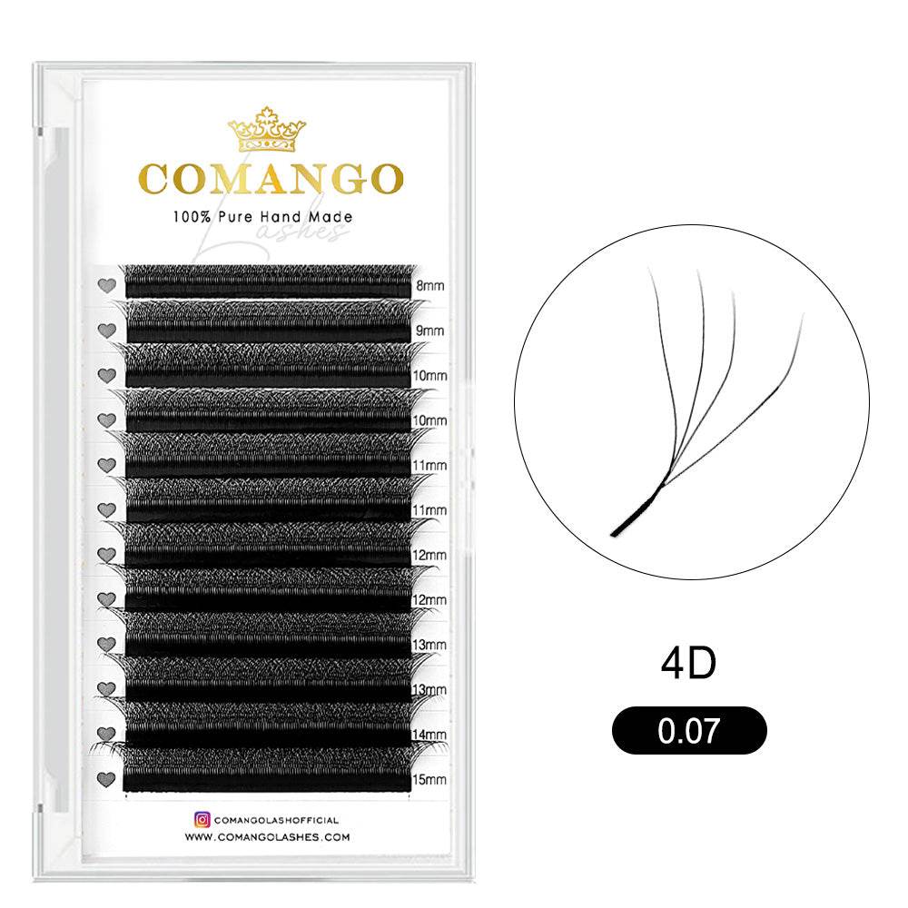 CoMango Lashes 4D-W premade volume fans W shape lashes extensions for professional eyelash application