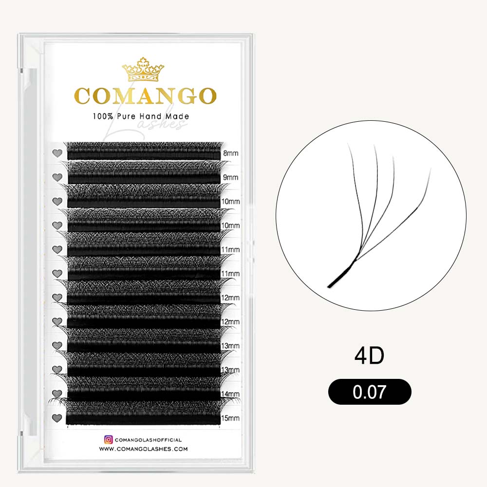 CoMango Lashes 4D-W premade volume fans W shape lashes extensions for professional eyelash application