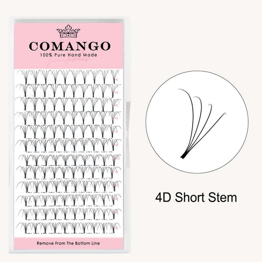 fans short stem lash extensions in 0.07 and 0.10 thickness for professional eyelash application