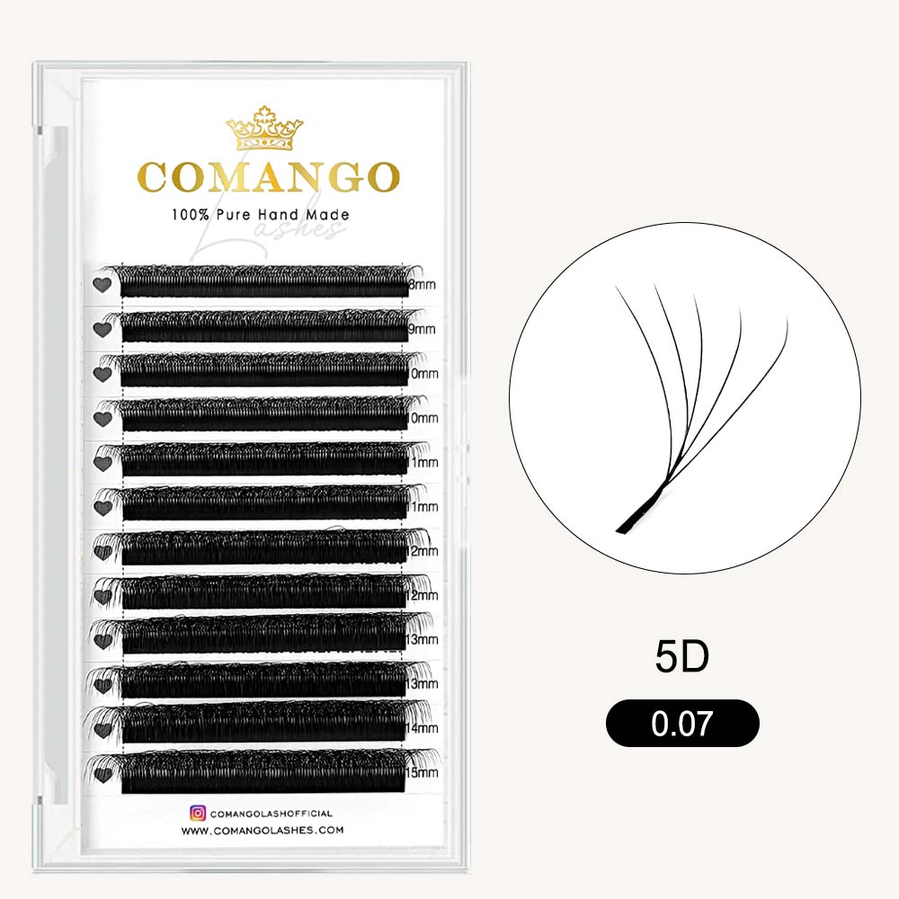 CoMango Lashes 5D-W premade volume fans W shape lashes extensions for professional eyelash application