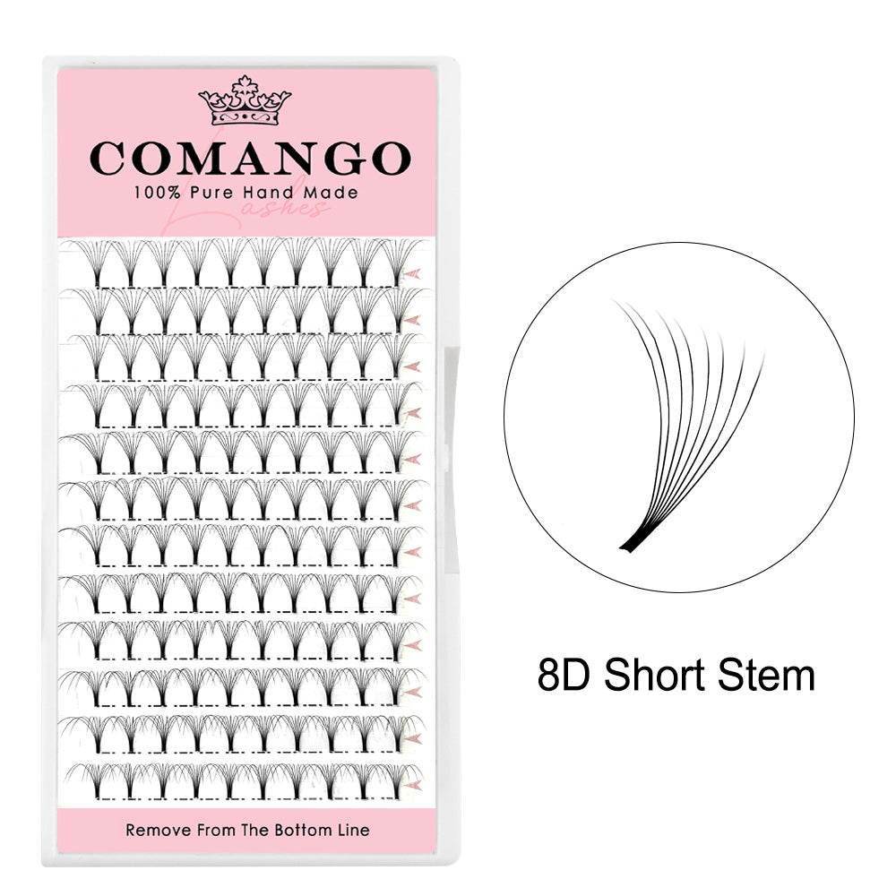 CoMango Lashes 8D premade volume fans short stem lash extensions 0.07 for professional eyelash application
