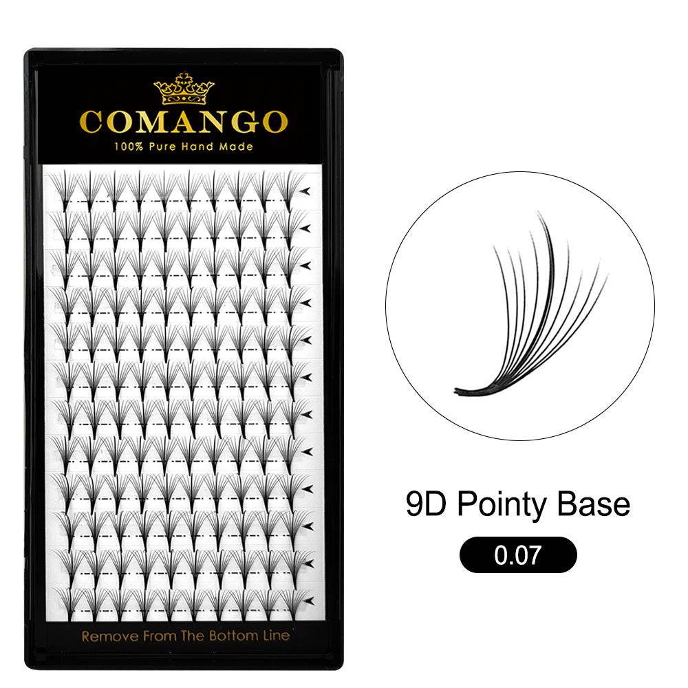 CoMango Lashes 9D wispy premade volume fans lash extensions tray for professional eyelash application