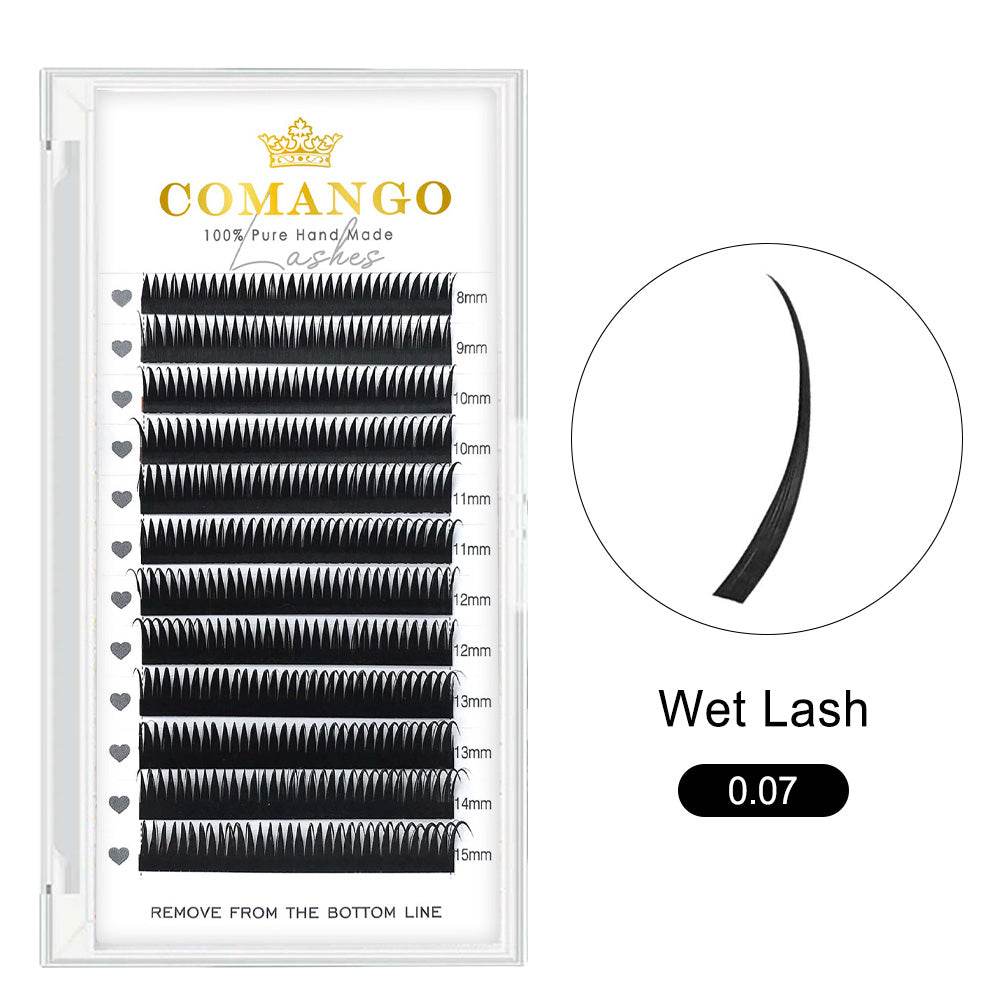CoMango Lashes Wispy Wet anime-style lash extensions, voluminous and dramatic design for whimsical, manga-inspired lash looks