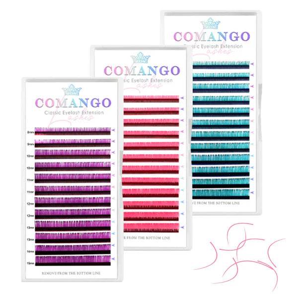 CoMango Lashes classic colored lash extensions 0.07mm for professional vibrant and voluminous lash styling