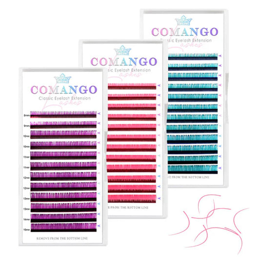CoMango Lashes classic colored lash extensions 0.07mm for professional vibrant and voluminous lash styling