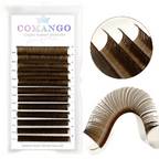 CoMango Lashes classic colored lash extensions 0.07mm in dark brown, natural yet voluminous lashes for everyday or professional use