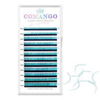 CoMango Lashes classic colored lash extensions 0.07mm in dark turquoise, soft, voluminous, and colorful for eye-catching lash styling