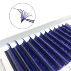 CoMango Lashes easy fans colored lash extensions in blue, soft and colorful volume lashes for trendy and bold lash looks