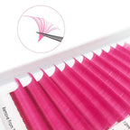 CoMango Lashes easy fans colored lash extensions in pink, vibrant blooming lashes for stylish and creative lash looks