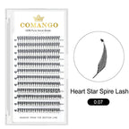 CoMango Lashes Heart Star Spire anime lash extensions 0.07, spiky fluffy design for dramatic manga effect and anime-inspired lash looks
